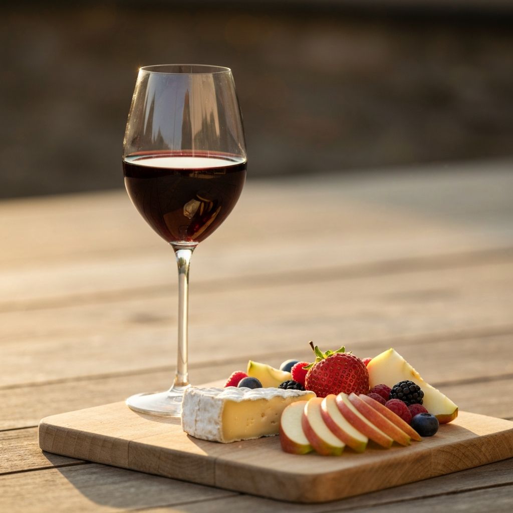 Wine glass with cheese representing moderate consumption